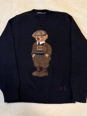 Ralph Lauren Navy Polo Bear Men’s Knit Crewneck Sweater